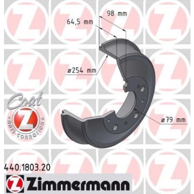 Zimmermann Bremstrommel Coat Z 440.1803.20