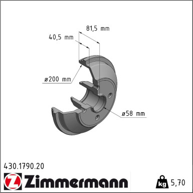 Zimmermann Bremstrommel Coat Z 430.1790.20
