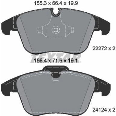 Textar Bremsbelagsatz, Scheibenbremse 2227201 Textar Bremsbelagsatz, Scheibenbremse 2227201