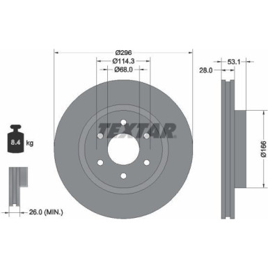 Textar Bremsscheibe PRO 92285803 Textar Bremsscheibe PRO 92285803