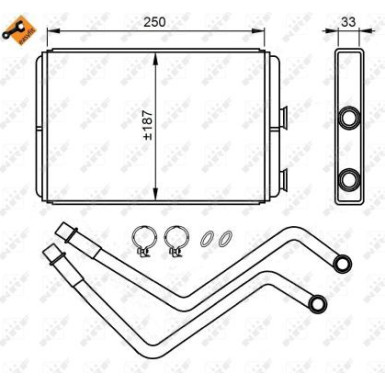 NRF Wärmetauscher, Innenraumheizung mit Rohr EASY FIT 54211 NRF Wärmetauscher, Innenraumheizung mit Rohr EASY FIT 54211