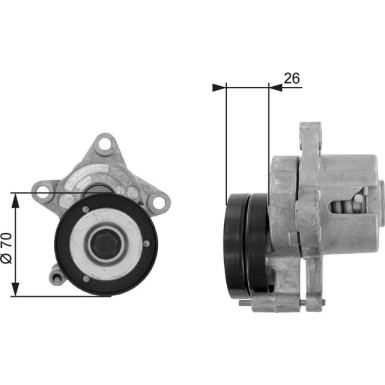 Gates Spannrolle, Keilrippenriemen DriveAlign™ T38283