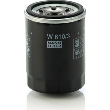 MANN-FILTER W 610/3 Ölfilter M20X1.5 mit Rücklaufsperrventil MANN-FILTER W 610/3 Ölfilter M20X1.5 mit Rücklaufsperrventil