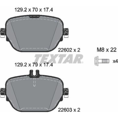 Textar Bremsbelagsatz, Scheibenbremse Q+ 2260201 Textar Bremsbelagsatz, Scheibenbremse Q+ 2260201