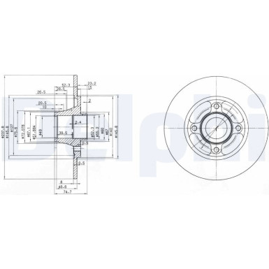 Delphi Bremsscheibe BG3360 Delphi Bremsscheibe BG3360