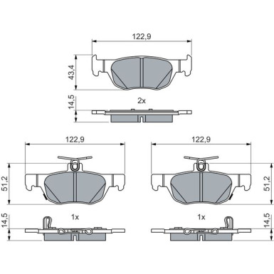 Bremsbelagsatz, Scheibenbremse 0 986 460 027 Bremsbelagsatz, Scheibenbremse 0 986 460 027