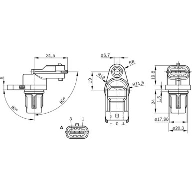 BOSCH Impulsgeber, Kurbelwelle 0 281 002 667