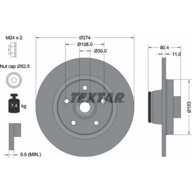 Textar Bremsscheibe PRO 92196203 Textar Bremsscheibe PRO 92196203