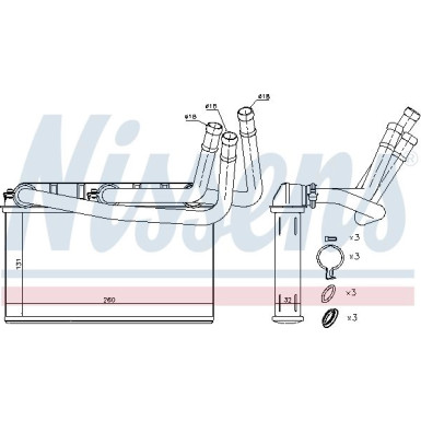 Nissens Wärmetauscher, Innenraumheizung FIRST FIT 70531