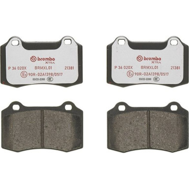 Brembo Bremsbelagsatz, Scheibenbremse XTRA LINE P 36 020X Brembo Bremsbelagsatz, Scheibenbremse XTRA LINE P 36 020X