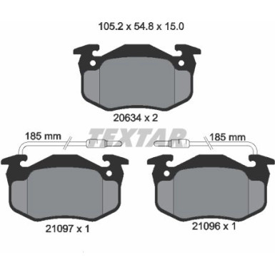 Textar Bremsbelagsatz, Scheibenbremse 2109601 Textar Bremsbelagsatz, Scheibenbremse 2109601
