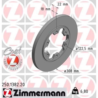Zimmermann Bremsscheibe Coat Z 250.1382.20 Zimmermann Bremsscheibe Coat Z 250.1382.20