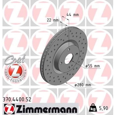 Zimmermann Bremsscheibe SPORT Z 370.4400.52