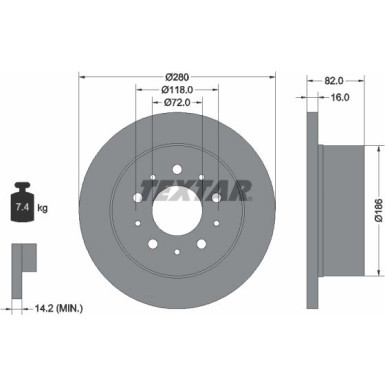 Textar Bremsscheibe PRO 92116103 Textar Bremsscheibe PRO 92116103