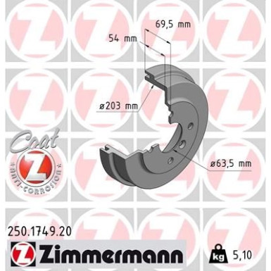 Zimmermann Bremstrommel Coat Z 250.1749.20