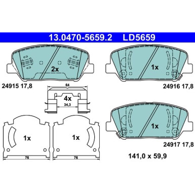 Bremsbelagsatz, Scheibenbremse 13.0470-5659.2 Bremsbelagsatz, Scheibenbremse 13.0470-5659.2