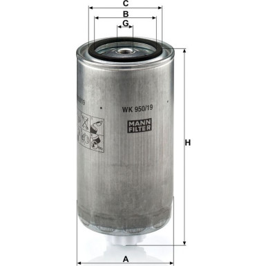 Mann-Filter Kraftstofffilter WK 950/19 Mann-Filter Kraftstofffilter WK 950/19