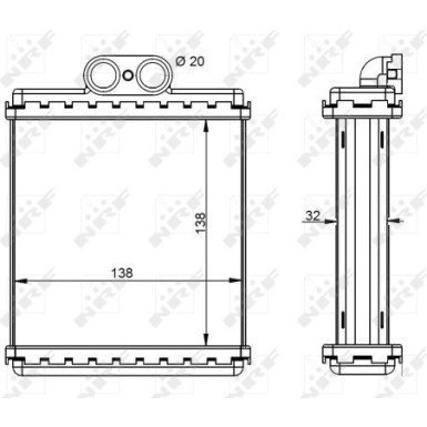 NRF Wärmetauscher, Innenraumheizung EASY FIT 54345