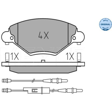 Meyle Bremsbelagsatz, Scheibenbremse MEYLE-ORIGINAL: True to OE 025 232 7717/W Meyle Bremsbelagsatz, Scheibenbremse MEYLE-ORIGINAL: True to OE 025 232 7717/W