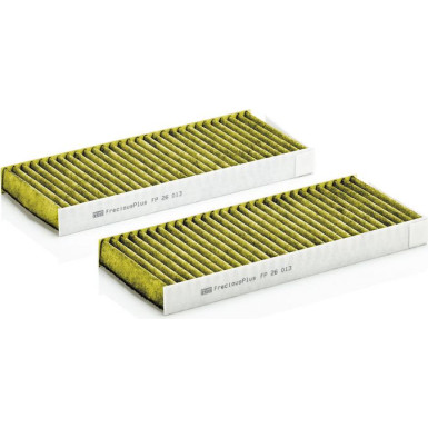 MANN-FILTER FP 26 013-2 Innenraumfilter FreciousPlus Aktivkohlefilter mit Polyphenol, antibakteriell, Feinstaubfilter (PM 2.5) MANN-FILTER FP 26 013-2 Innenraumfilter FreciousPlus Aktivkohlefilter mit Polyphenol, antibakteriell, Feinstaubfilter (PM 2.5)