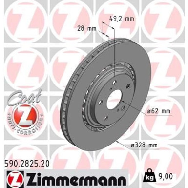 Zimmermann Bremsscheibe Coat Z 590.2825.20
