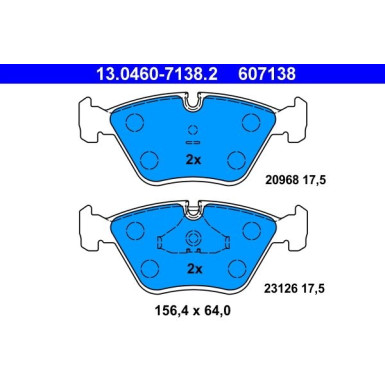ATE Bremsbelagsatz, Scheibenbremse 13.0460-7138.2 ATE Bremsbelagsatz, Scheibenbremse 13.0460-7138.2