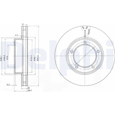Delphi Bremsscheibe BG3558 Delphi Bremsscheibe BG3558