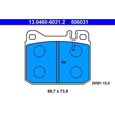 ATE Bremsbelagsatz, Scheibenbremse 13.0460-6031.2 ATE Bremsbelagsatz, Scheibenbremse 13.0460-6031.2