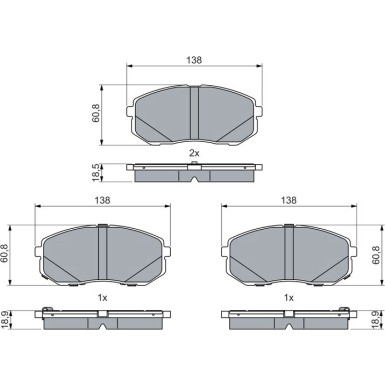 Bremsbelagsatz, Scheibenbremse 0 986 460 077 Bremsbelagsatz, Scheibenbremse 0 986 460 077