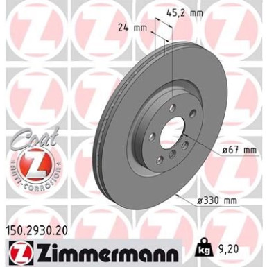 Zimmermann Bremsscheibe Coat Z 150.2930.20