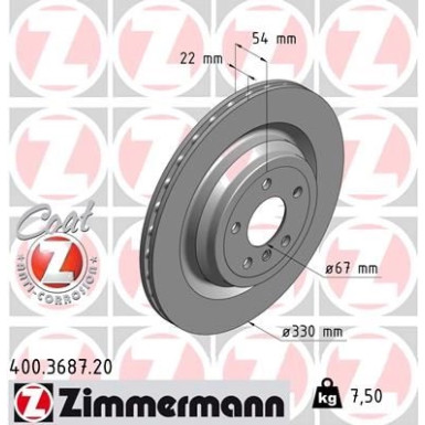Zimmermann Bremsscheibe Coat Z 400.3687.20