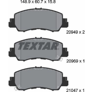 Textar Bremsbelagsatz, Scheibenbremse 2094901