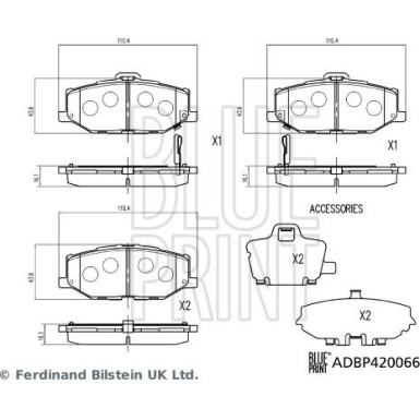 Blue Print Bremsbelagsatz, Scheibenbremse ADBP420066