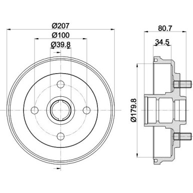 Hella Bremstrommel 8DT 355 302-061