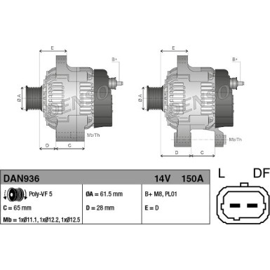 Denso Generator DAN936
