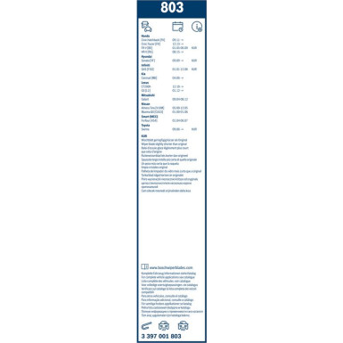BOSCH 803 Scheibenwischer Twin 3 397 001 803 BOSCH 803 Scheibenwischer Twin 3 397 001 803