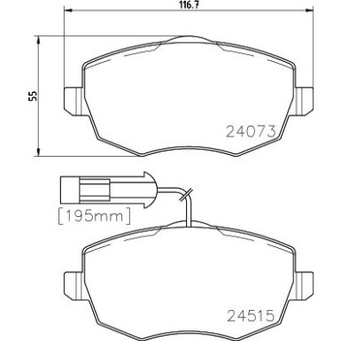 Hella Pagid Bremsbelagsatz, Scheibenbremse 8DB 355 012-851 Hella Pagid Bremsbelagsatz, Scheibenbremse 8DB 355 012-851