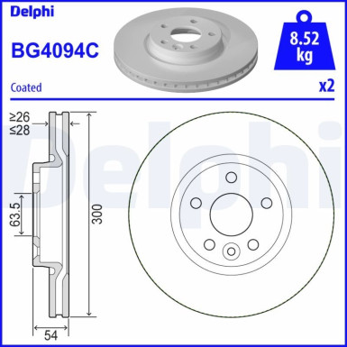 Delphi Bremsscheibe BG4094C Delphi Bremsscheibe BG4094C