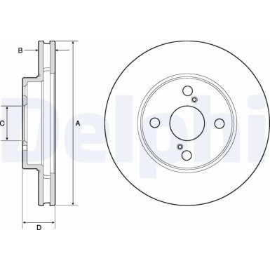 Delphi Bremsscheibe BG3734 Delphi Bremsscheibe BG3734