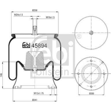 FEBI BILSTEIN 45894 Federbalg, Luftfederung