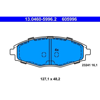 ATE Bremsbelagsatz, Scheibenbremse 13.0460-5996.2 ATE Bremsbelagsatz, Scheibenbremse 13.0460-5996.2