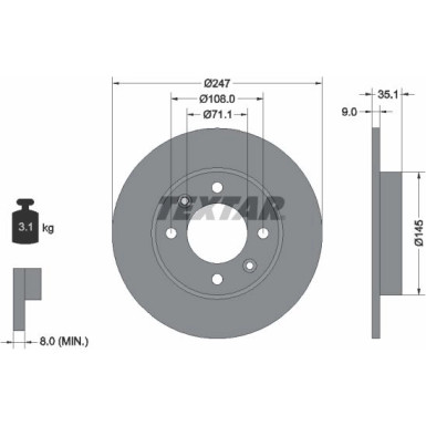 Textar Bremsscheibe PRO 92111703