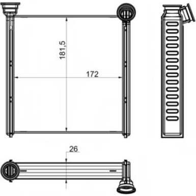 Mahle Wärmetauscher, Innenraumheizung BEHR AH 256 000S