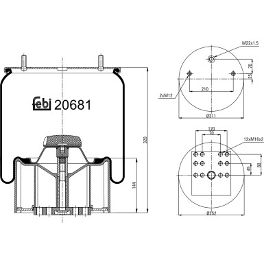 FEBI BILSTEIN 20681 Federbalg, Luftfederung