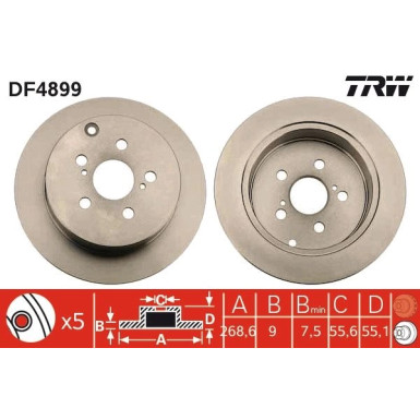 TRW Bremsscheibe DF4899 TRW Bremsscheibe DF4899