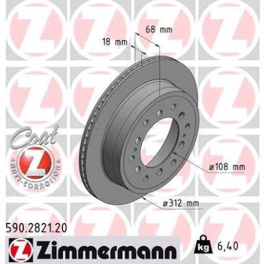 Zimmermann Bremsscheibe Coat Z 590.2821.20 Zimmermann Bremsscheibe Coat Z 590.2821.20