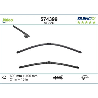 Valeo Wischblatt Scheibenwischer SILENCIO FLAT BLADE SET 574399