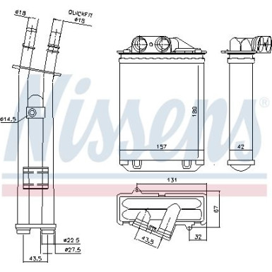 Nissens Wärmetauscher, Innenraumheizung FIRST FIT 71459 Nissens Wärmetauscher, Innenraumheizung FIRST FIT 71459
