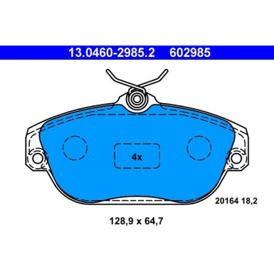 ATE Bremsbelagsatz, Scheibenbremse 13.0460-2985.2 ATE Bremsbelagsatz, Scheibenbremse 13.0460-2985.2