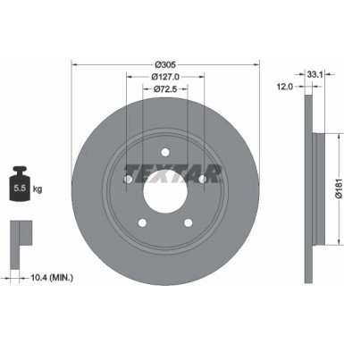 Textar Bremsscheibe PRO+ 92181005 Textar Bremsscheibe PRO+ 92181005